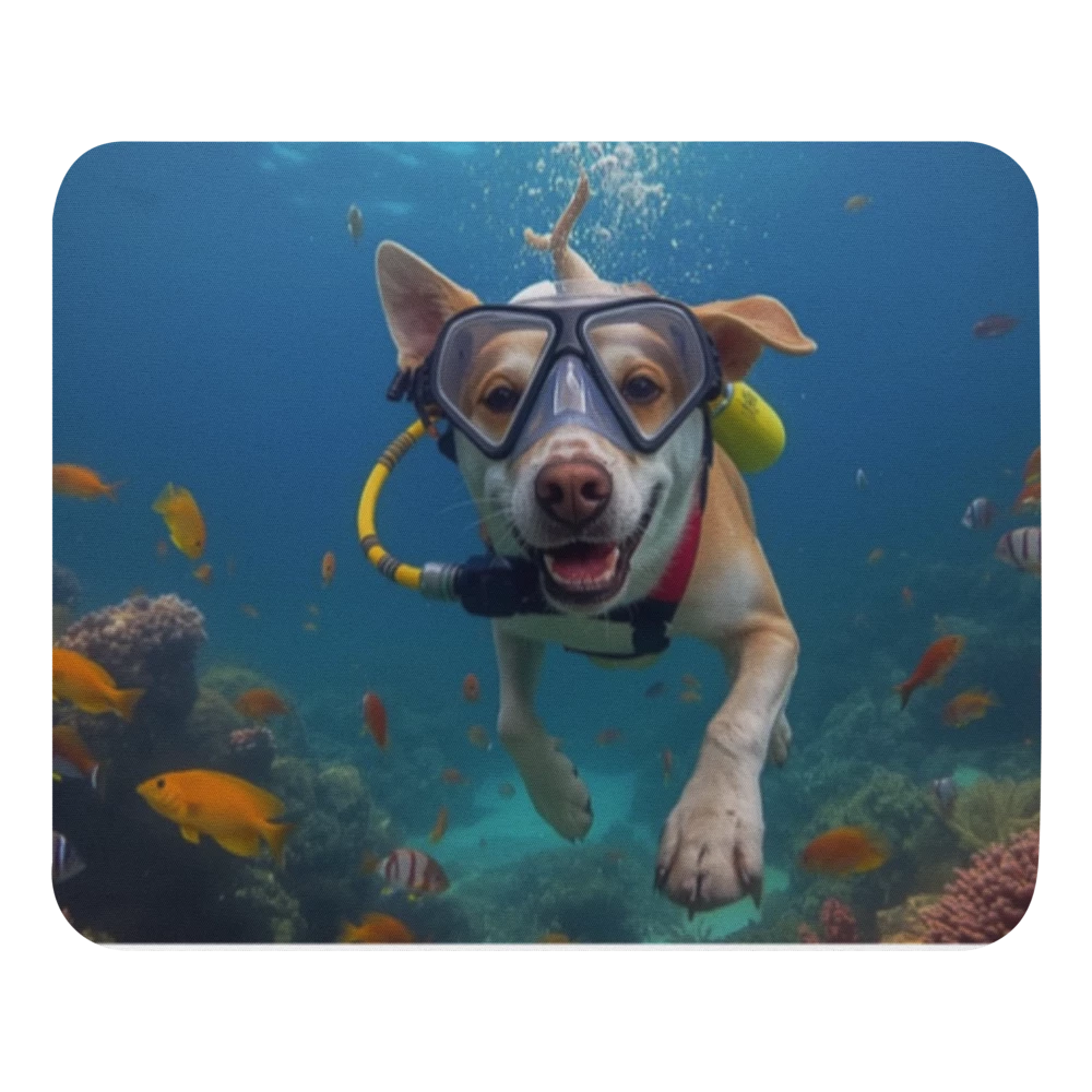 Mans best dive buddy mouse pad
